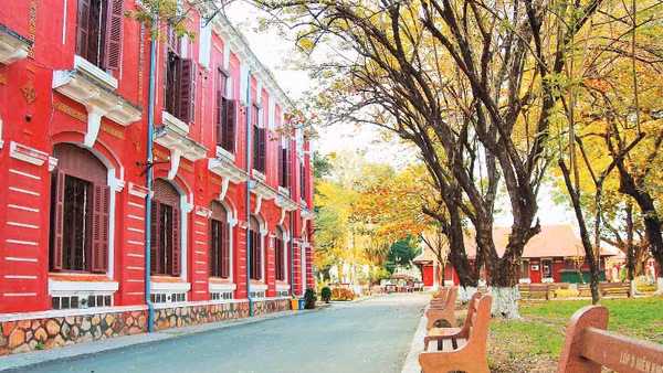 Không gian xanh tại Trường Quốc học Huế.