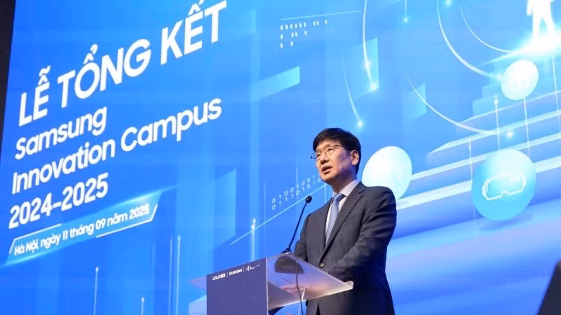 Ông Na Ki Hong - Tổng Giám đốc Samsung Việt Nam phát biểu tại sự kiện.
