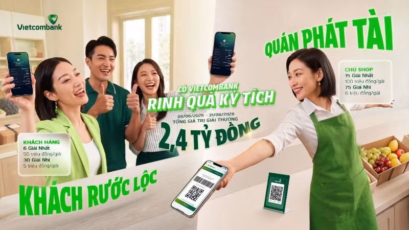 “Có Vietcombank - Rinh quà kỳ tích” giúp người bán và người mua đều có cơ hội nhận thưởng khi tham gia giao dịch trong hệ sinh thái thanh toán số của Vietcombank.