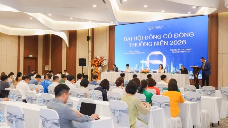 Đại hội hội đồng cổ đông 2026 của SJ Group diễn ra sáng 23/4 tại Hà Nội.