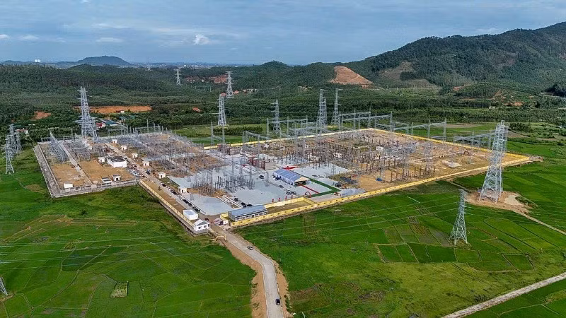 Toàn cảnh Trạm biến áp 500kV Vĩnh Yên.