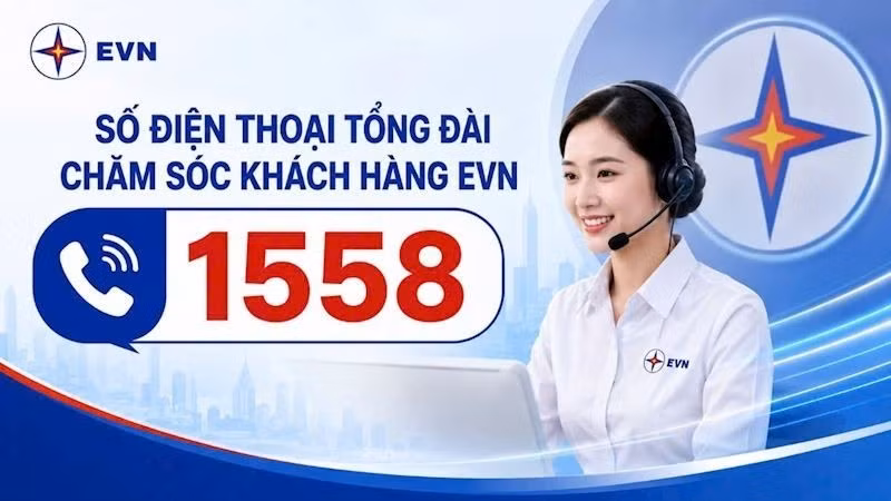 Tổng đài 1558 hoạt động trên toàn quốc, phục vụ khách hàng 24/7. (Nguồn ảnh: EVN)