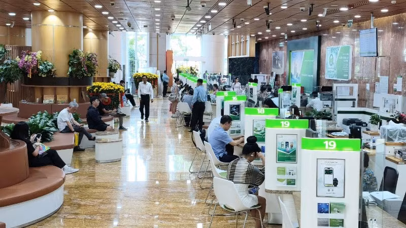 Phòng giao dịch Vietcombank.