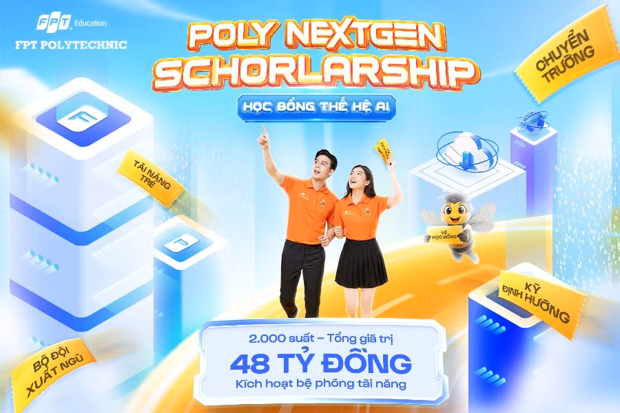 Chương trình học của FPT Polytechnic dài 2 năm, 6 học kỳ. Với mức học bổng, ưu đãi Poly NextGen giúp thí sinh giảm gánh nặng chi phí đáng kể.