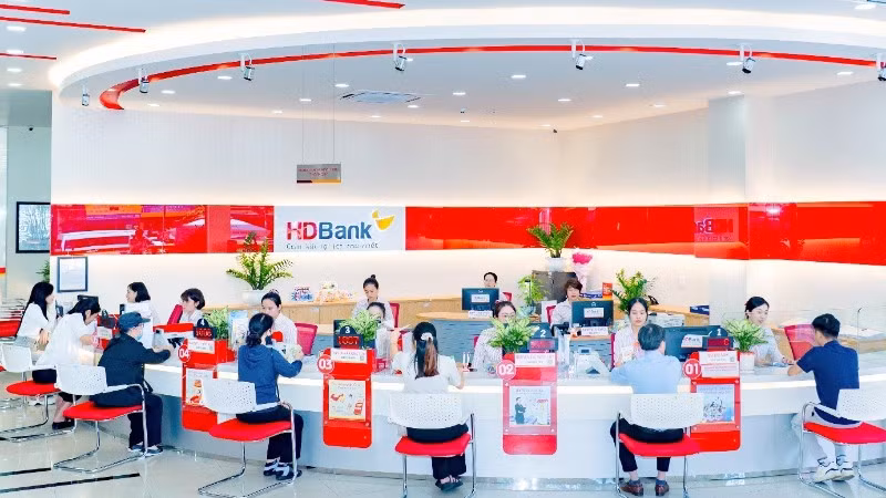 Quầy giao dịch của HDBank.