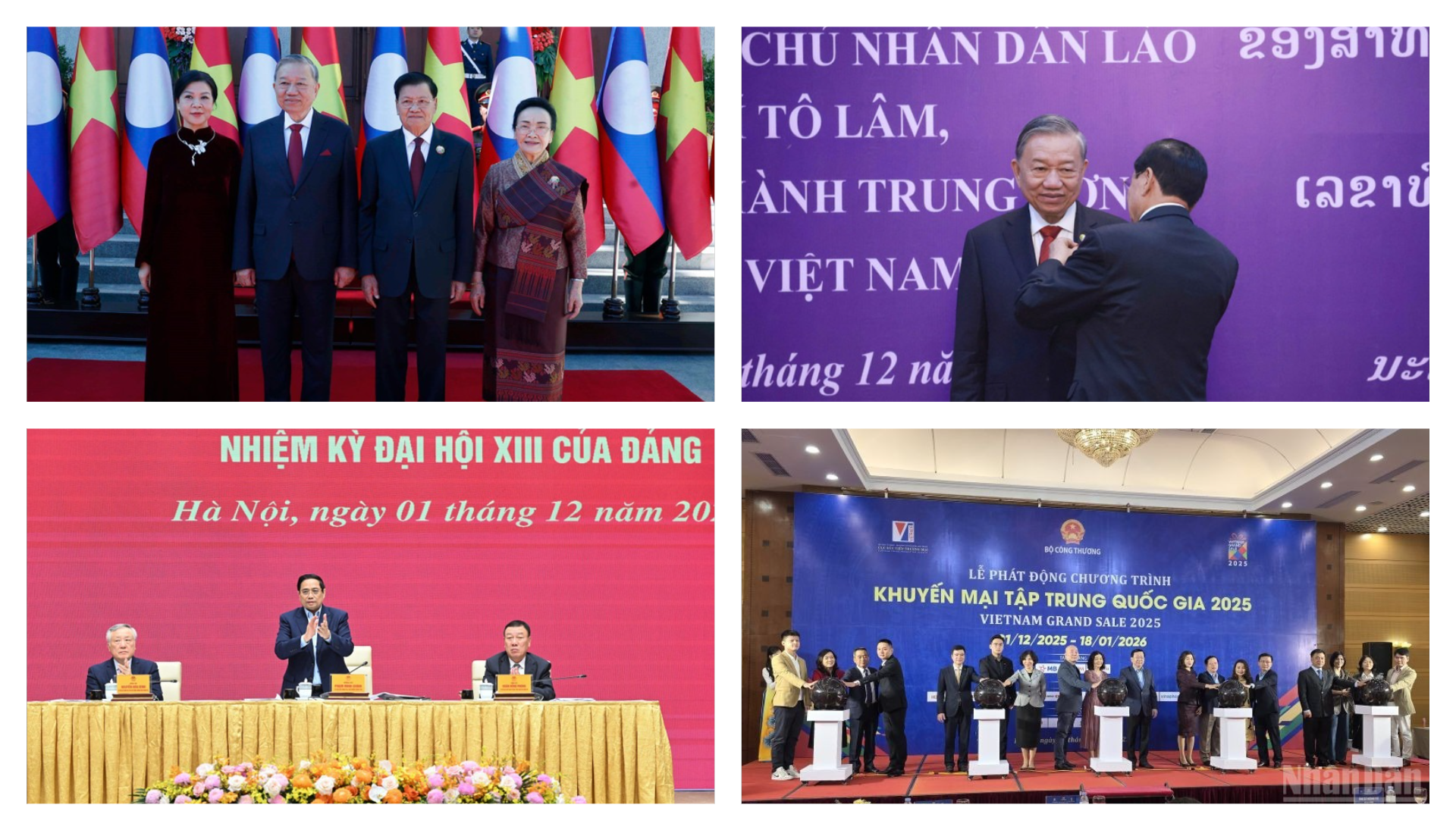 Tin tức nổi bật ngày 1/12: Tổng Bí thư Tô Lâm thăm cấp Nhà nước Cộng hòa Dân chủ Nhân dân Lào; vàng miếng SJC tăng lên mức cao nhất từ trước đến nay