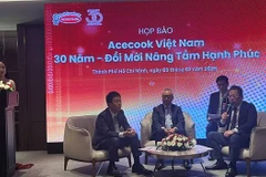 Lãnh đạo Công ty Acecook Việt Nam tại họp báo công bố chiến lược phát triển mới - “Cook Happiness Through Innovation – Đổi Mới Nâng Tầm Hạnh Phúc” diễn ra tại Thành phố Hồ Chí Minh.