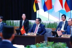 Thủ tướng Phạm Minh Chính dự và phát biểu tại phiên Đối thoại của lãnh đạo ASEAN với thanh niên ASEAN. (Ảnh: Dương Giang/TTXVN)