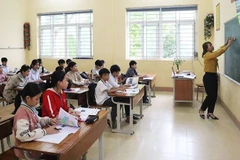 Giờ học tại Trường THCS Yên Sơn, huyện Thanh Sơn (Phú Thọ). (Ảnh: MẠNH XUÂN)