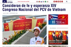 Chuyên trang của Prensa Latina về Đại hội đại biểu toàn quốc lần thứ XIV của Đảng Cộng sản Việt Nam. (Ảnh: TTXVN)