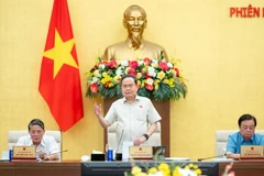 Chủ tịch Quốc hội Trần Thanh Mẫn phát biểu tại phiên họp. (Ảnh ĐĂNG ANH)
