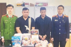 Các đối tượng bị bắt giữ trong đường dây mua bán thuốc pháo và tiền chất sản xuất thuốc pháo tại các tỉnh, thành phố trên cả nước do đối tượng Nguyễn Phú Đại cầm đầu.