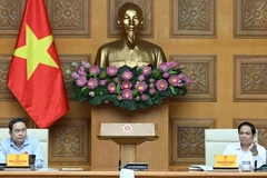 Thủ tướng Chính phủ Phạm Minh Chính và Chủ tịch Quốc hội Trần Thanh Mẫn đồng chủ trì Hội nghị. (Ảnh: TRẦN HẢI)