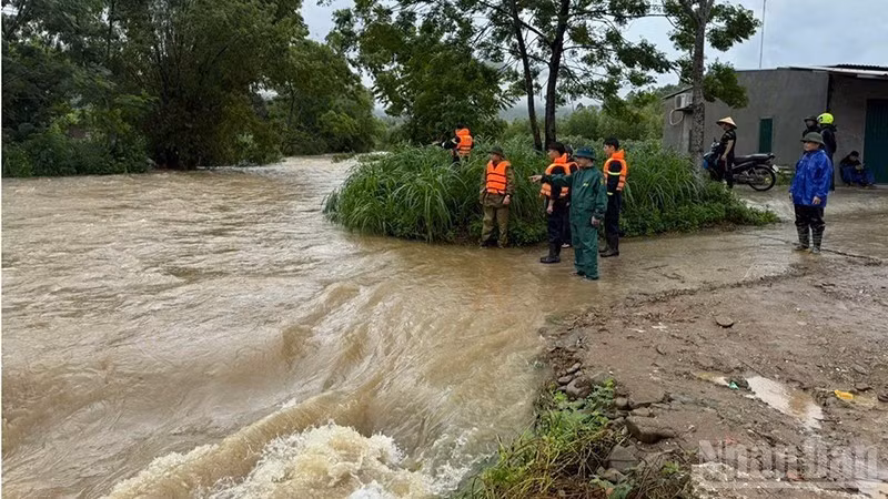 Bộ Nông nghiệp và Môi trường yêu cầu các địa phương khẩn trương hộ đê, xử lý sự cố, bảo đảm an toàn hệ thống đê điều trong mùa mưa lũ. (Ảnh: nhandan.vn)