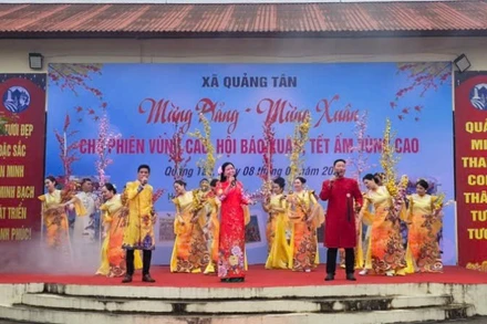 Chương trình nghệ thuật tại Hội Báo Xuân và chương trình “Tết ấm vùng cao” Xuân Bính Ngọ năm 2026 ở xã Quảng Tân.