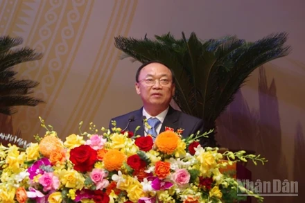 Đồng chí Thái Đại Ngọc phát biểu tại Đại hội.