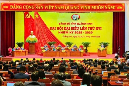 Quang cảnh Đại hội đại biểu Đảng bộ tỉnh Quảng Ninh lần thứ XVI, nhiệm kỳ 2025-2030.