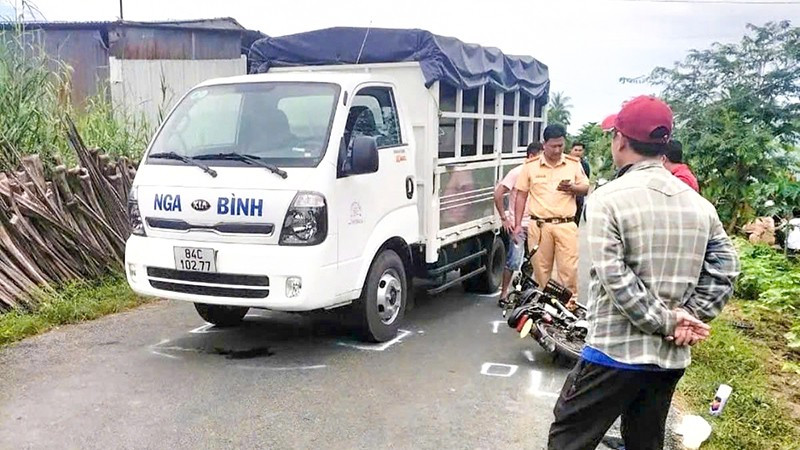 Hiện trường vụ tai nạn giao thông. 