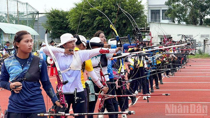 Vận động viên đang thi đấu.