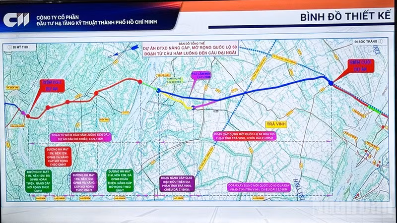 Bình đồ thiết kế Dự án Quốc lộ 60 trên địa bàn tỉnh Vĩnh Long.