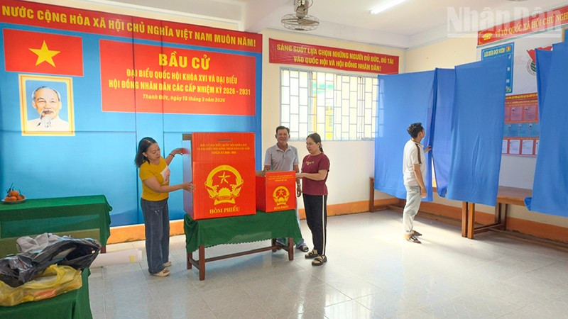 Công tác chuẩn bị thùng phiếu đã sẵn sàng. 