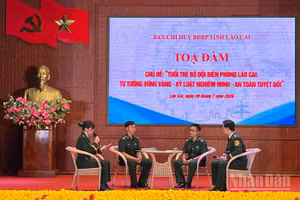 Chương trình tọa đàm với chủ đề “Tuổi trẻ Bộ đội Biên phòng Lào Cai-Tư tưởng vững vàng-Kỷ luật nghiêm minh-An toàn tuyệt đối” đã thu hút hơn 100 đoàn viên, thanh niên tham gia.