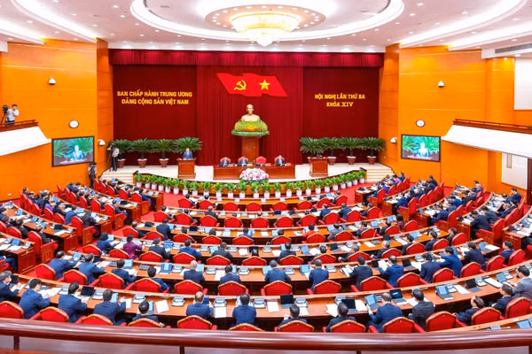 Hội nghị lần thứ ba Ban Chấp hành Trung ương Đảng khóa XIV diễn ra tại Hà Nội, từ ngày 20/7 đến hết ngày 24/7/2026. Ảnh: Hương Giang