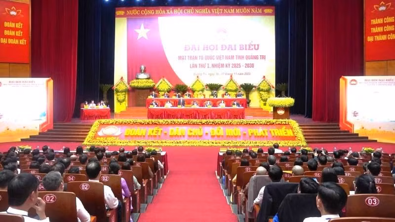 Quang cảnh Đại hội đại biểu Mặt trận Tổ quốc Việt Nam tỉnh Quảng Trị lần thứ I, nhiệm kỳ 2025-2030.