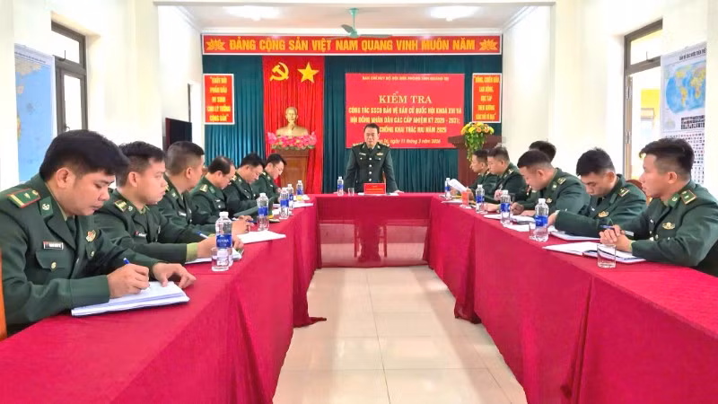 Ban Chỉ huy Bộ đội Biên phòng tỉnh Quảng Trị lập các đoàn công tác kiểm tra, rà soát công tác chuẩn bị bầu cử ở khu vực biên giới trong tỉnh