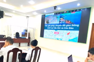 Các đơn vị trao đổi về Đề án kiểm soát khí thải phương tiện giao thông trên địa bàn Thành phố Hồ Chí Minh. (Ảnh: QUÝ HIỀN)
