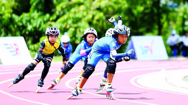Roller Sports thu hút nhiều vận động viên nhí tham gia. Ảnh | HOÀNG TÙNG