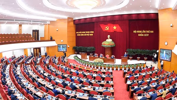 Hội nghị lần thứ hai Ban Chấp hành Trung ương Đảng khóa XIV. Ảnh | ĐĂNG KHOA