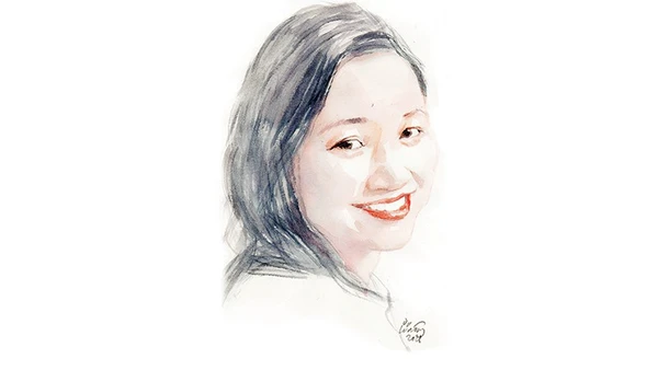 Ký họa chân dung nhà thơ Lữ Mai của họa sĩ Đỗ Hoàng Tường.