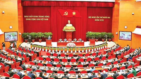 Hội nghị lần thứ 12 Ban Chấp hành Trung ương Đảng khóa XIII. Ảnh | ĐĂNG KHOA
