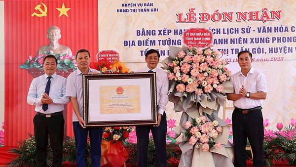 Lễ đón nhận Bằng xếp hạng Di tích lịch sử-văn hóa cấp tỉnh Địa điểm tưởng niệm Thanh niên xung phong ga Núi Gôi.