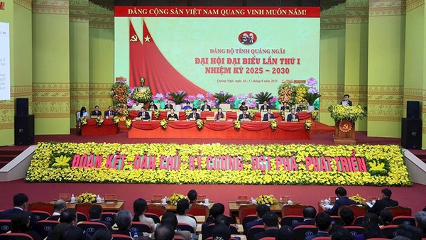 Quang cảnh Đại hội đại biểu lần thứ I Đảng bộ tỉnh Quảng Ngãi, nhiệm kỳ 2025-2030.