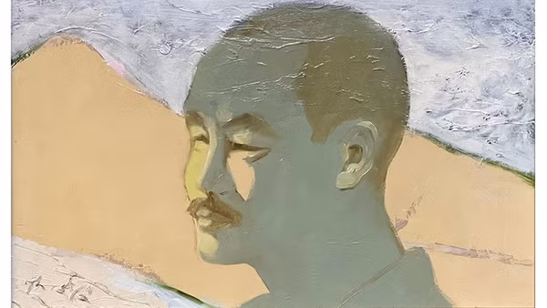 Đào Thành Dzuy, Chân dung tự họa, sơn dầu, 30 x 50 cm.