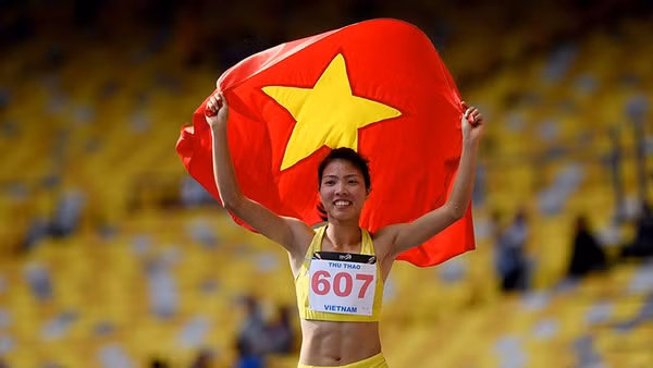 Bùi Thị Thu Thảo ăn mừng khi giành HCV ASIAD 2018. Ảnh | DŨNG PHƯƠNG