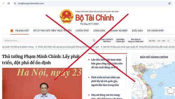 Cảnh báo website có địa chỉ https://congthongtindientubtc.com/ giả mạo website của Bộ Tài chính. (Ảnh mof.gov.vn)