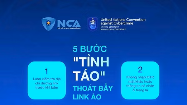5 bước “tỉnh táo” thoát bẫy link ảo. (Ảnh: NCA)