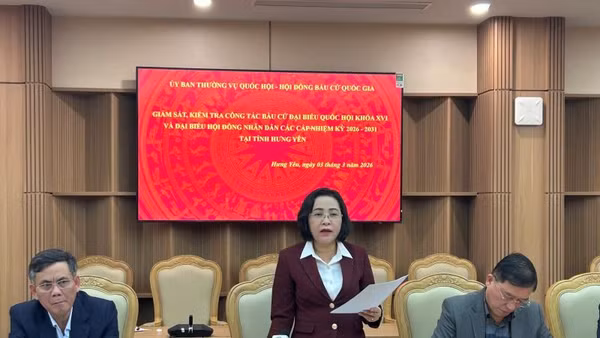 Ủy viên Trung ương Đảng, Phó Chủ tịch Quốc hội Nguyễn Thị Thanh - Ủy viên Hội đồng Bầu cử quốc gia làm Trưởng đoàn, tiến hành giám sát, kiểm tra công tác bầu cử đại biểu Quốc hội khóa XVI và đại biểu Hội đồng nhân dân các cấp nhiệm kỳ 2026-2031 tại Hưng Yên.