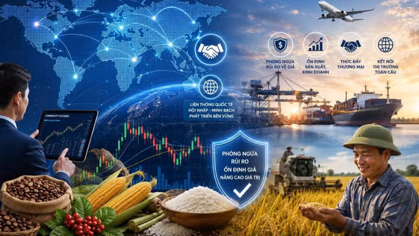 Việc Quốc hội khóa XVI sớm ban hành Luật Giao dịch hàng hóa phái sinh sẽ mở ra cơ hội rất lớn cho việc hình thành một thị trường giao dịch hàng hóa hiện đại, minh bạch. (Ảnh: B.P, ảnh có sử dụng đồ họa AI)