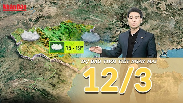 [Video] Dự báo thời tiết đêm nay và ngày mai 12/3/2026: Bắc Bộ tăng nhiệt trước khi đón mưa dông, Nam Bộ bước vào cao điểm nắng ráo