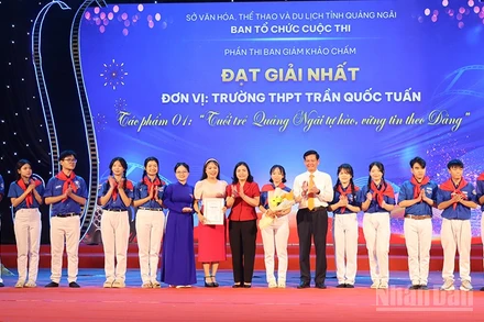 Giải nhất Cuộc thi video clip tuyên truyền Đại hội đại biểu Đảng bộ tỉnh Quảng Ngãi lần thứ nhất do Ban giám khảo chấm điểm thuộc về tác phẩm “Tuổi trẻ Quảng Ngãi tự hào, vững tin theo Đảng” của Trường trung học phổ thông Trần Quốc Tuấn.