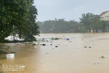 Sau lụt, một lượng lớn rác thải sinh hoạt được đẩy ra đường, sông, cần được xử lý sớm. 