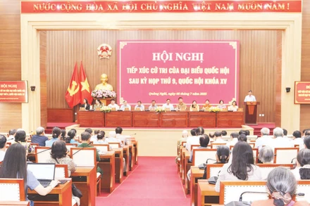 Quang cảnh hội nghị tiếp xúc cử tri sau kỳ họp thứ 9, Quốc hội khóa XV.