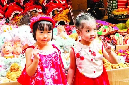 Trẻ em luôn tỏ ra thích thú khi được đi sắm Tết Trung thu.