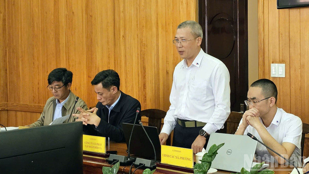 Đại diện đơn vị đề xuất đầu tư dự án phát biểu ý kiến tại buổi làm việc. ndo_br_2-8342.jpg