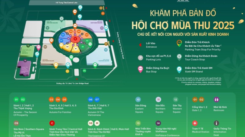 Hội chợ mùa Thu 2025 diễn ra từ 25/10 đến 4/11 tại Trung tâm Triển lãm Việt Nam (Đông Anh, Hà Nội). 
