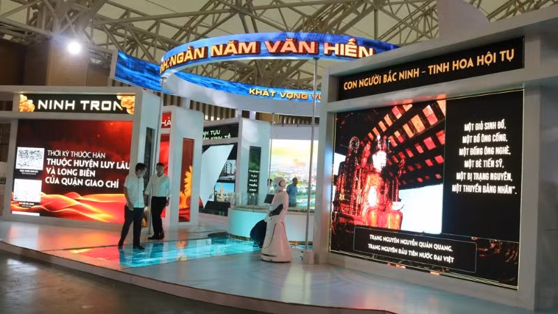 Một góc không gian trưng bày của tỉnh Bắc Ninh tại Triển lãm.